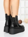 Ghete Dama cu Platforma 5AH56 BLACK | MEI
