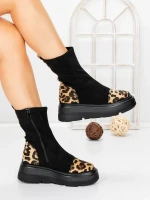 Ghete Dama cu Platforma 5AH58 BLACK | MEI