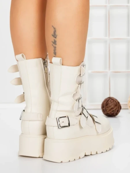 Ghete Dama cu Platforma 56WL2 BEIGE | MEI