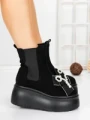 Ghete Dama cu Platforma 56WL9 BLACK | MEI