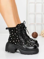 Ghete Dama cu Platforma 5WL89 BLACK | MEI