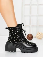 Ghete Dama cu Platforma 5WL89 BLACK | MEI