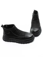 Ghete Barbati din piele naturala 5787 BLACK | ADVANCER