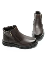 Ghete Barbati din piele naturala L52681 BROWN | MELS