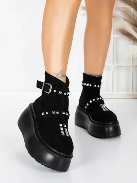 Ghete Dama cu Platforma 56WL15 BLACK | MEI