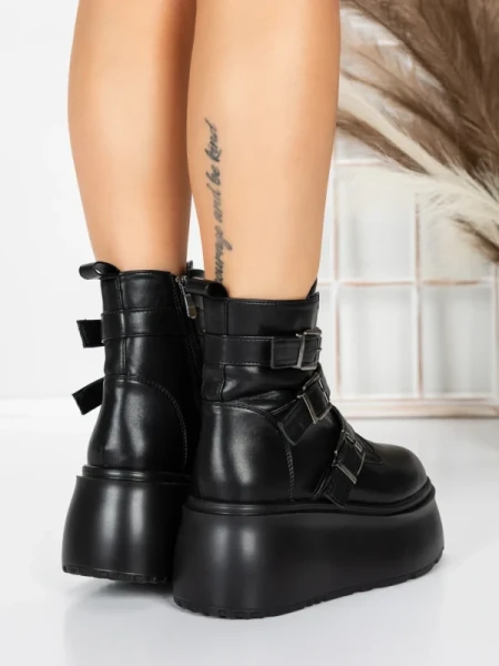 Ghete Dama cu Platforma 56WL13 BLACK | MEI