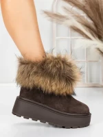 Ghete Dama din piele naturala 3ASJN73 BROWN | PANTOFUL