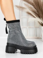 Ghete Dama cu Platforma 5SJN23 BLACK-WHITE | MEI