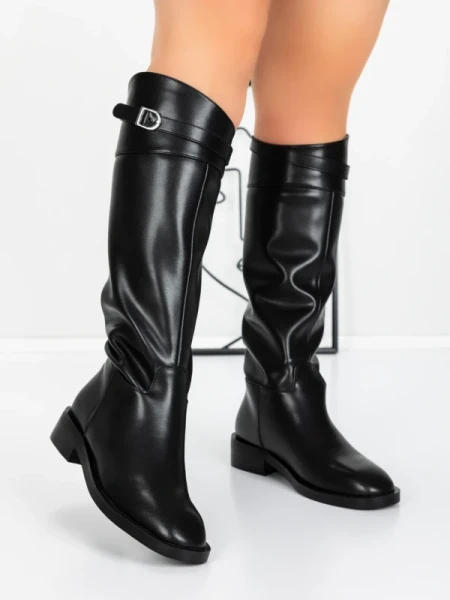 Cizme Dama din piele naturala 52AD6 BLACK | PANTOFUL