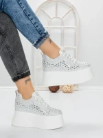 Pantofi Sport Dama cu Platforma 3592-1 WHITE | MEI