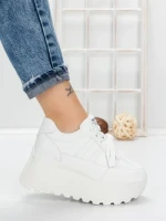 Pantofi Sport Dama cu Platforma 3570 WHITE | MEI