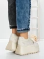 Pantofi Sport Dama cu Platforma 3570 BEIGE | MEI