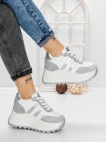 Pantofi Sport Dama cu Platforma 3596 SILVER | MEI