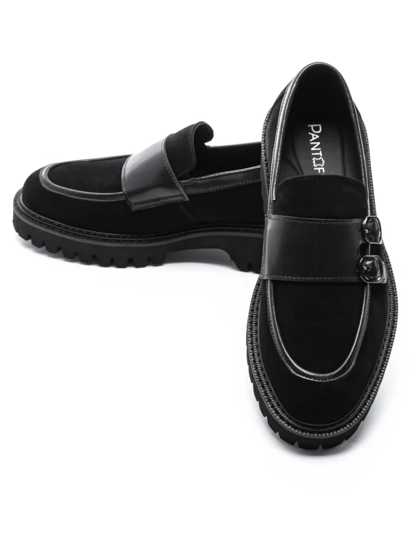 Pantofi Casual Barbati din piele naturala 5NXE66 BLACK | PANTOFUL