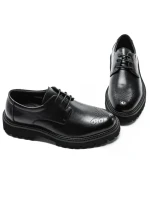 Pantofi Casual Barbati din piele naturala 5NXE68 BLACK | PANTOFUL