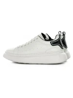 Pantofi Sport Barbati din piele naturala 3221X WHITE-BLACK | ADVANCER