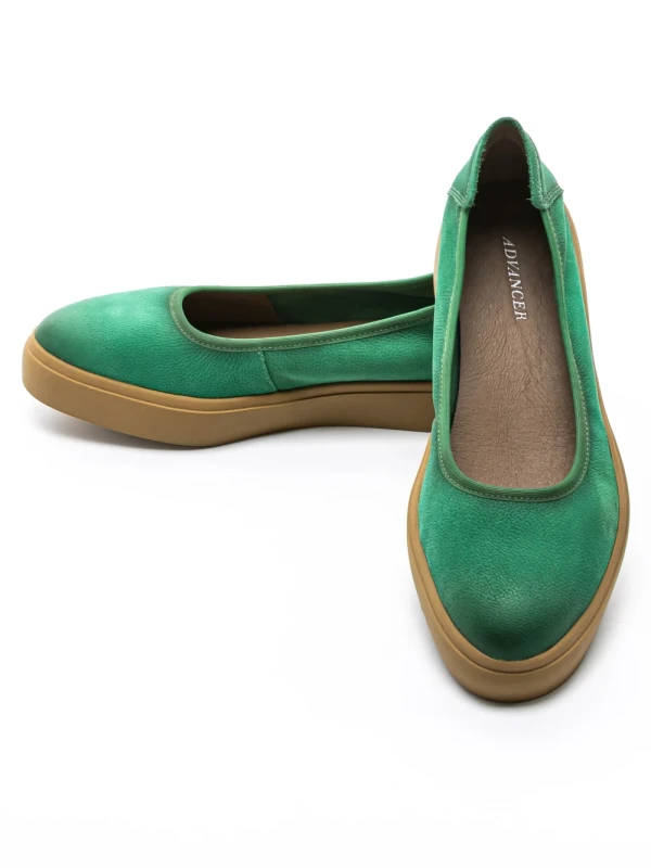 Balerini Dama din piele naturala N3301 GREEN | ADVANCER