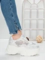 Pantofi Sport Dama cu Platforma 5WL112 WHITE | MEI