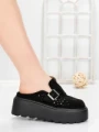 Papuci Dama cu Platforma 5WL113 BLACK | MEI