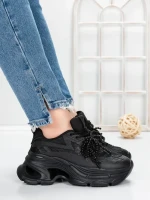 Pantofi Sport Dama cu Platforma 5WL120 BLACK | MEI