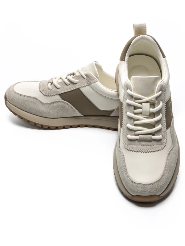 Pantofi Sport Barbati din piele naturala 5309 WHITE-APRICOT | ADVANCER