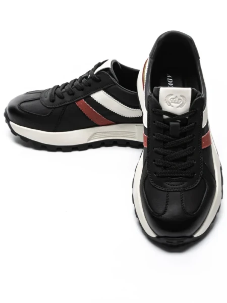 Pantofi Sport Barbati din piele naturala 5317 BLACK-RED | ADVANCER