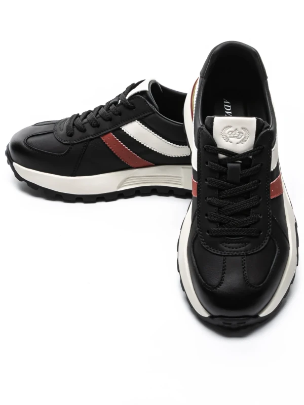 Pantofi Sport Barbati din piele naturala 5317 BLACK-RED | ADVANCER