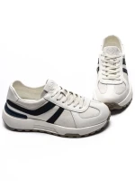 Pantofi Sport Barbati din piele naturala 5317 WHITE-BLUE | ADVANCER