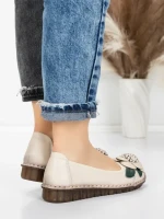 Balerini Dama din piele naturala 1817-6 CREAM | ADVANCER