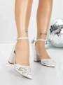 Pantofi cu Toc Gros 5XKK82 WHITE | MEI