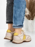 Pantofi Sport Dama din piele naturala KM3309 YELLOW | ADVANCER