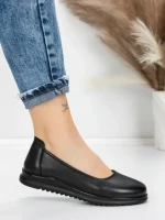 Balerini Dama din piele naturala 6651 BLACK | ADVANCER