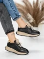 Pantofi Sport Dama din piele naturala 88253 BLACK | ADVANCER