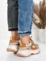 Pantofi Sport Dama din piele naturala HY3332 KHAKI-APRICOT | ADVANCER