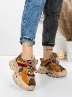 Pantofi Sport Dama din piele naturala HY2986 APRICOT-WINE | FRANCO GERARDO