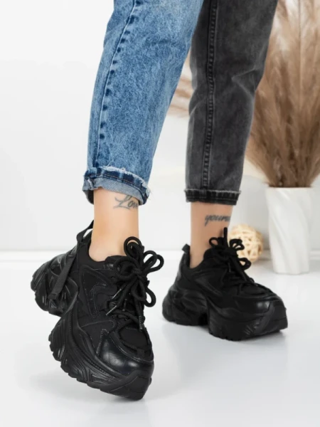 Pantofi Sport Dama din piele naturala 918-1 BLACK | FRANCO GERARDO
