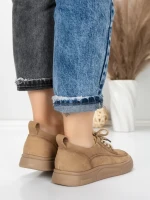 Pantofi Sport Dama din piele naturala 2535 KHAKI | FRANCO GERARDO