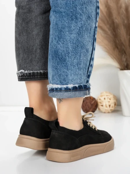 Pantofi Sport Dama din piele naturala 2535 BLACK | FRANCO GERARDO