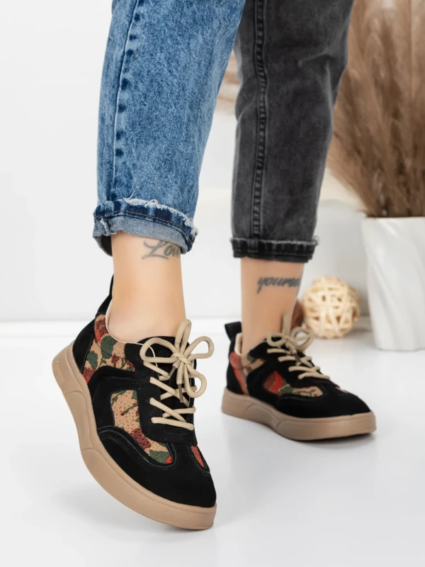 Pantofi Sport Dama din piele naturala 2536 BLACK | FRANCO GERARDO