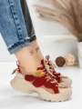 Pantofi Sport Dama din piele naturala 7110 RED-CREAM | FRANCO GERARDO