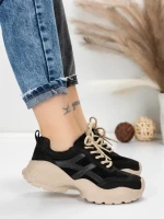 Pantofi Sport Dama din piele naturala 7109 BLACK | FRANCO GERARDO