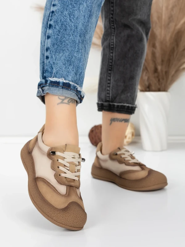 Pantofi Sport Dama din piele naturala 65852 APRICOT | FRANCO GERARDO
