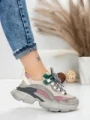 Pantofi Sport Dama din piele naturala Y5758-2 GREY-GREEN | FRANCO GERARDO