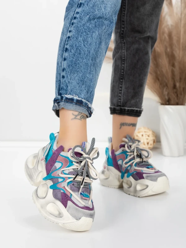 Pantofi Sport Dama din piele naturala HY8988-1 PURPLE-LIGHT PURPLE | FRANCO GERARDO