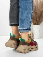 Pantofi Sport Dama din piele naturala HY6383 WINE-GREEN | FRANCO GERARDO