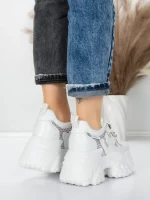 Pantofi Sport Dama cu Platforma 6166-86 WHITE | MEI