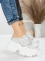 Pantofi Sport Dama cu Platforma 569-67 WHITE | MEI