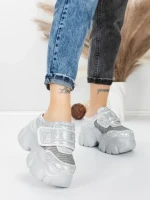 Pantofi Sport Dama cu Platforma 569-67 SILVER | MEI