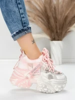 Pantofi Sport Dama cu Platforma 6166-113 PINK | MEI