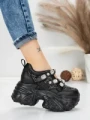 Pantofi Sport Dama cu Platforma 6166-80 BLACK | MEI